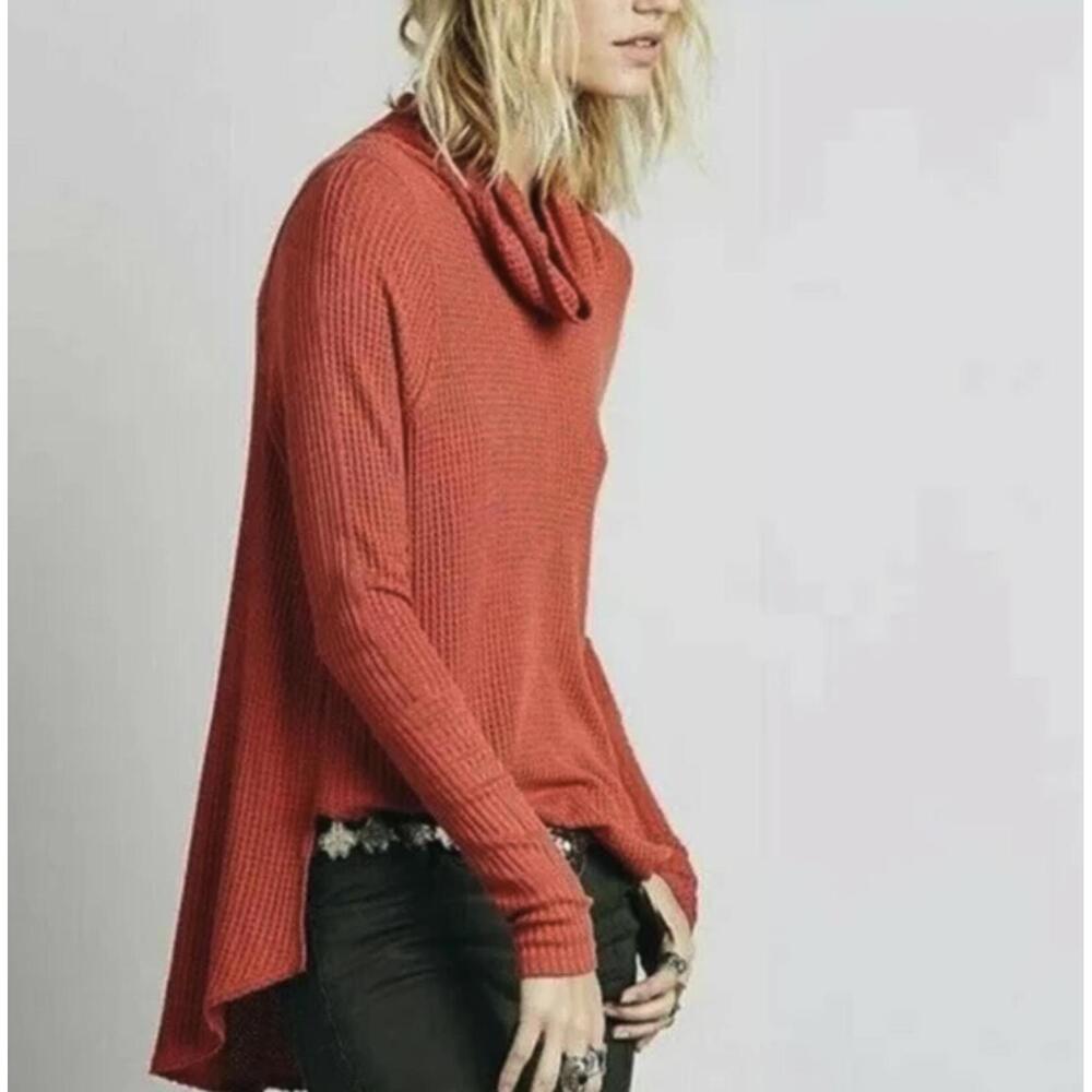 We The Free Kristina Orange Cozy Cowl Neck Thermal - Size - Medium